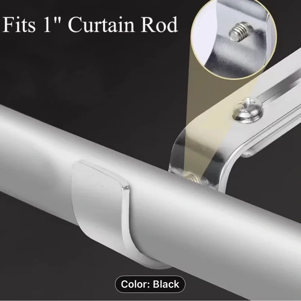 (6) Heavy-duty Adjustable Curtain Rod Bracket  NIB